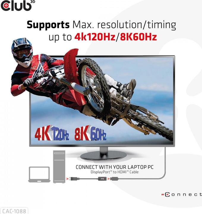 Actual product image Club 3D DisplayPort to (HDMI, 2.25 cm)