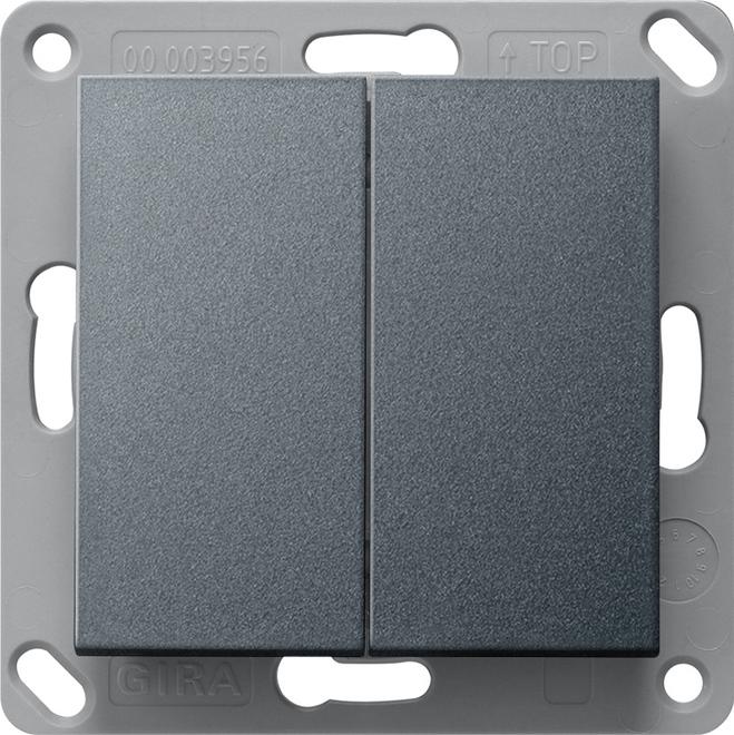 Actual product image Gira Radio wall trans. battery-free 2gang anthracite 242228