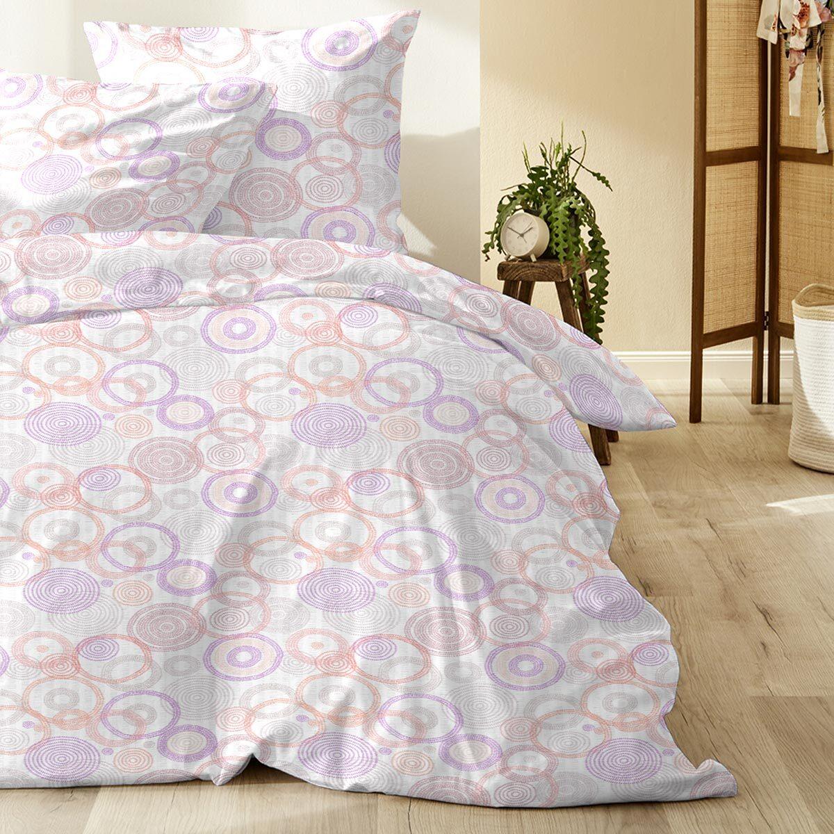 Thumbnail - Enrico Coss, Bettwäsche, Baumwoll Seersucker Bettwäsche Toledo beere (Bettwäsche Set, 135x200 cm + 80x80 cm)