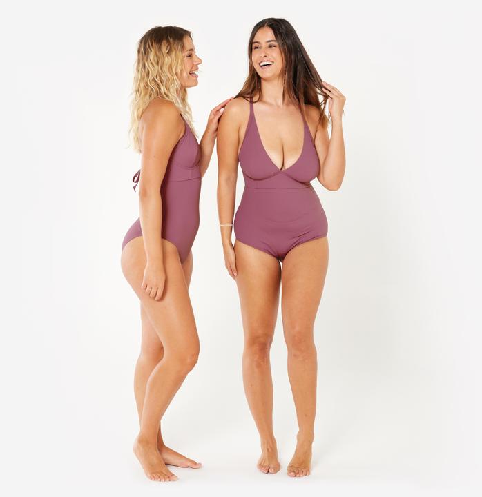 Image du produit Olaian Maillot de bain 1 pièce texturé surf Femme - Bea violet rosewood (38, 40)