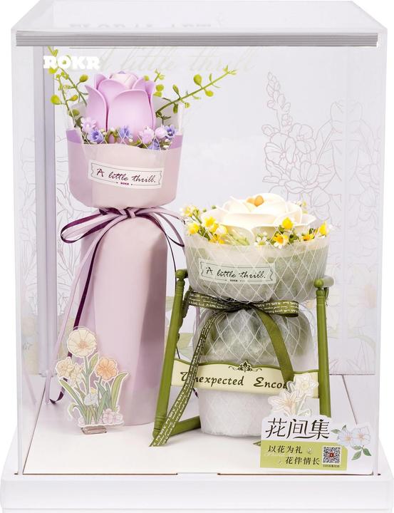 Actual product image Robotime Rokr Series AF011 Camellia 63pcs Age 14+