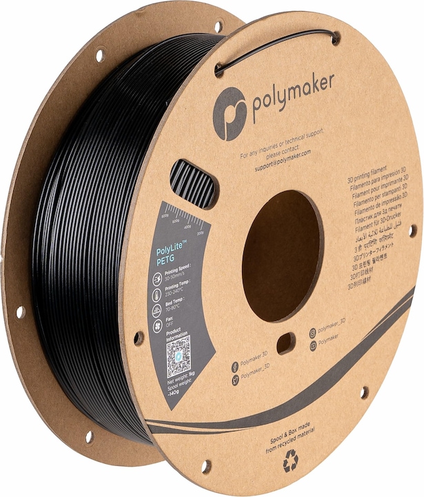 Produktbild Polymaker PolyLite PETG (PETG, 1.75 mm, 1000 g, Schwarz)