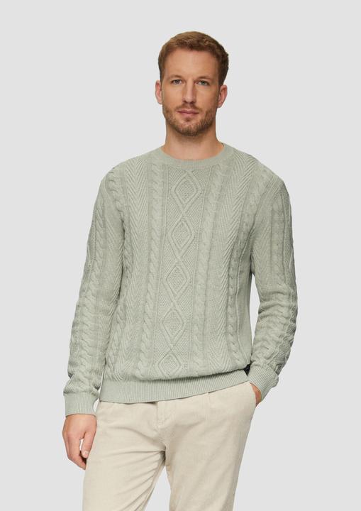 Produktbild S.Oliver Strickpullover Strickpullover mit Zopfmuster (XL)