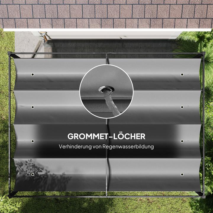 Immagine prodotto Outsunny Pergola Stahl, Polyester Dunkelgrau (400 cm, 300 cm)