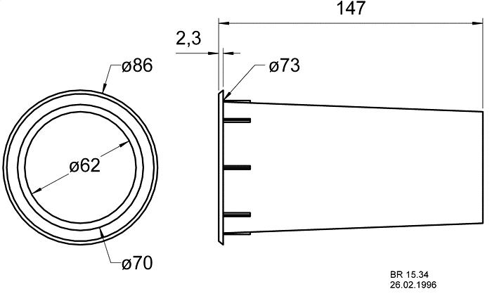 Actual product image Visaton Bass reflex tube BR 15.34