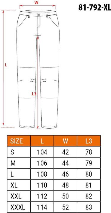 Nährwerte und Zutaten Neo Warnschutzhose (XL)