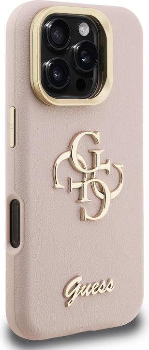 Immagine prodotto Guess Back panel cover Apple iPhone 16 Pro Max PU Grained 4G Logo Stand Camera Frame Case Pink (Apple iPhone 16 Pro Max)