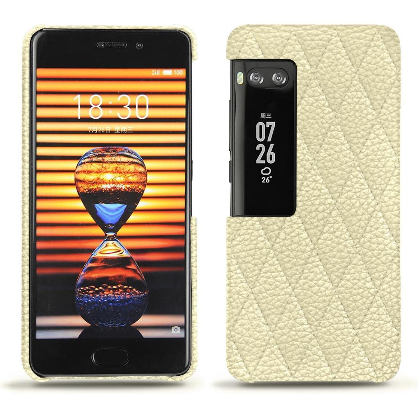 Noreve Lederschutzhülle (Meizu Pro 7), Smartphone Hülle, Weiss
