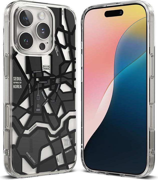 Immagine prodotto Ringke Case for iPhone 16 Pro FUSION DESIGN SEOUL MAP BLACK (Apple iPhone 16 Pro)