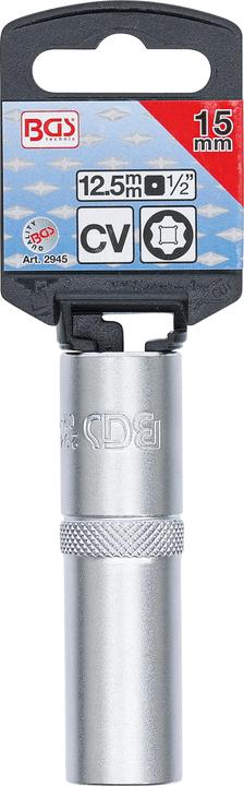 Produktbild BGS Steckschlüssel-Einsatz Super Lock, tief | Antrieb Innenvierkant 12,5 mm (1/2") | SW 15 mm (15 mm)