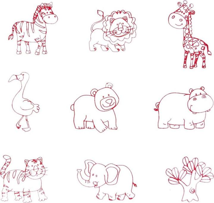 Actual product image Woodyland Wooden stamp - African animals