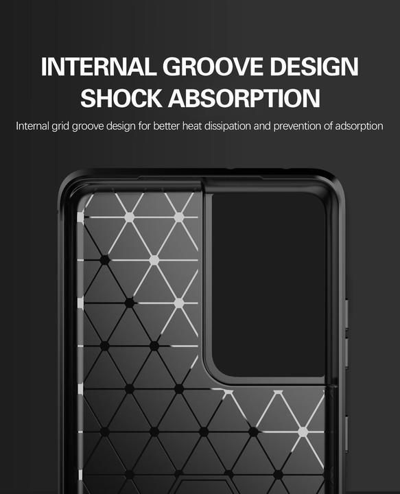 Actual product image Cadorabo TPU Ultra Slim carbon stainless steel Combi Cover (Samsung Galaxy S21 Ultra)