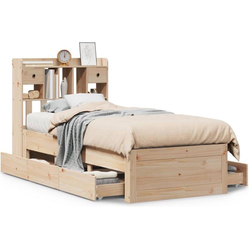 VidaXL, Bett, Massivholzbett Holzbett Bett Einzelbett Bettgestell 75x190cm Kiefernholz (75 x 190 cm)