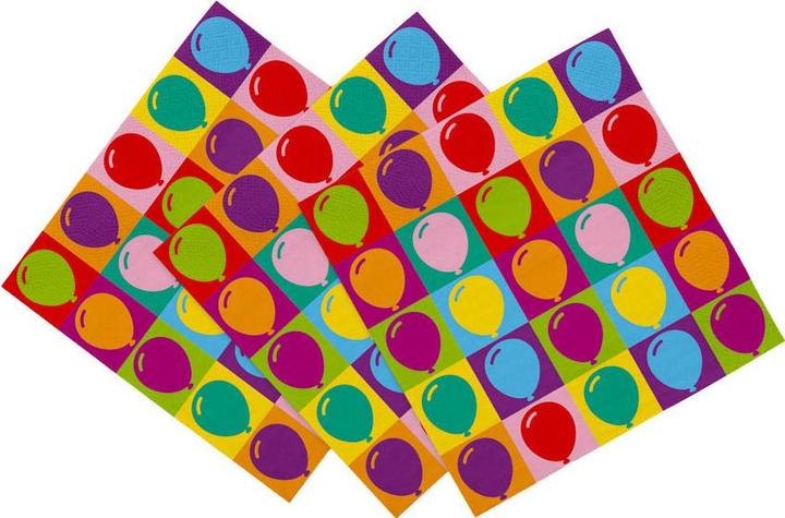Produktbild Globos Europe Papierservietten 33x33cm Pop Party - 20 Stück. (20 Stk., 33 x 33 cm)