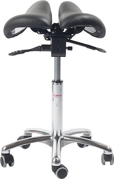 Immagine prodotto kaiserkraft Sgabello a sella con sedile diviso, altezza sedile 450 - 580 mm, pelle