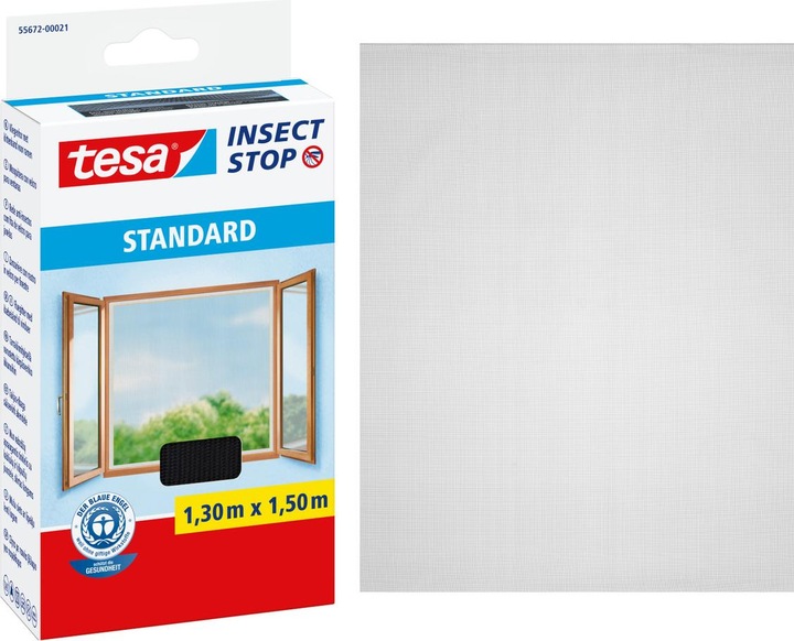 Image du produit tesa Moustiquaire STANDARD pour fenêtre, avec bande Velcro, sans perçage (130 x 150 cm)