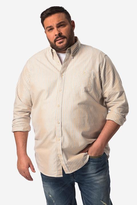 Produktbild John F. Gee Streifenhemd, Langarm, Buttondown-Kragen, Comfort Fit (XXL)