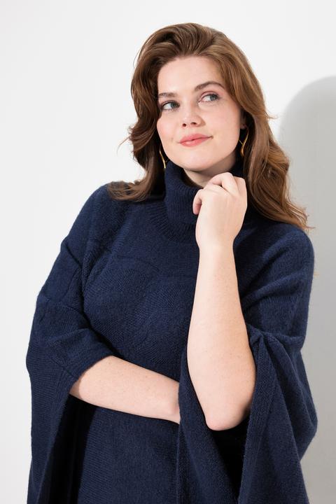 Produktbild Ulla Popken Poncho, Rollkragen, oversized, Halbarm (58, 60, 62)