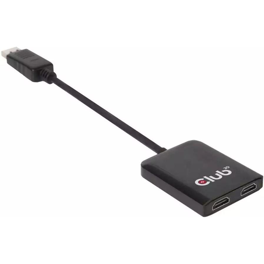 Club 3D Multi Streaming Transport Hub DP -2xHDMI (HDMI, 20 cm), Data + Video Adapter, Schwarz