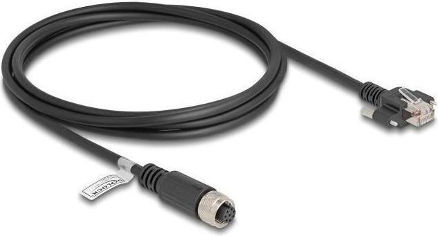 Produktbild Delock M12 Kabel A-kodiert 8 Pin Buchse zu RJ45 Stecker mit (F/UTP, CAT5e, 2 m)