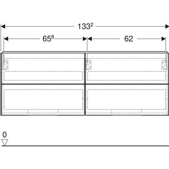 Thumbnail - Geberit, Waschbeckenunterschrank, ONE Unterschrank für Aufsatzwaschtisch, 4 Schubladen, 133,2x50,4x47cm, 505.266.00. (52...