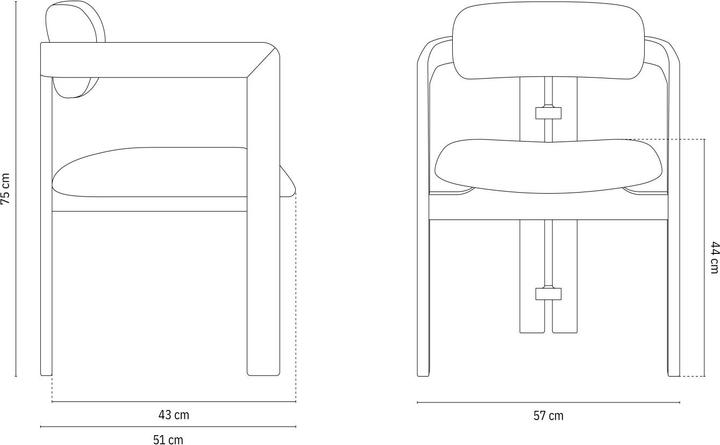 Image du produit Micadoni Ensemble De 2 Chaises, "Llevant", 1 Place, 57x51x75
