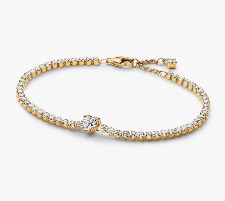 Image du produit Pandora Sparkling Heart Tennis Bracelet (20 cm, Argent Sterling, Métal)