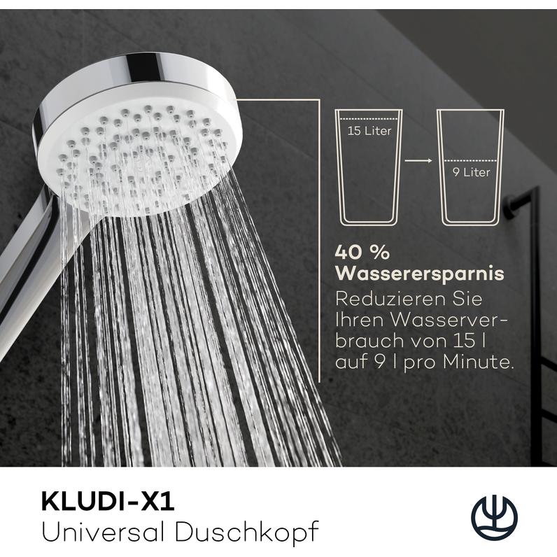 Thumbnail - Kludi, Duschbrause, X1 Duschkopf (1 Strahlarten, 15 l/min)