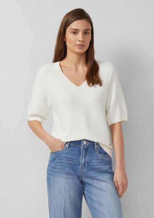 Produktbild s.Oliver Strickpullover aus Baumwollmix mit V-Ausschnitt (36)