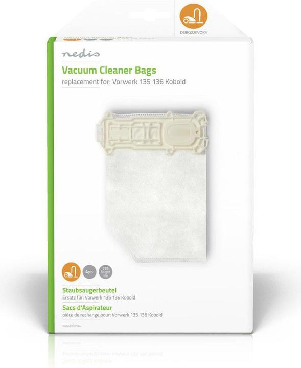 Actual product image Nedis Vacuum Cleaner Bag | 4 pieces | Synthetic | Most sold for: Vorwerk 135136 Kobold | White (4 x)