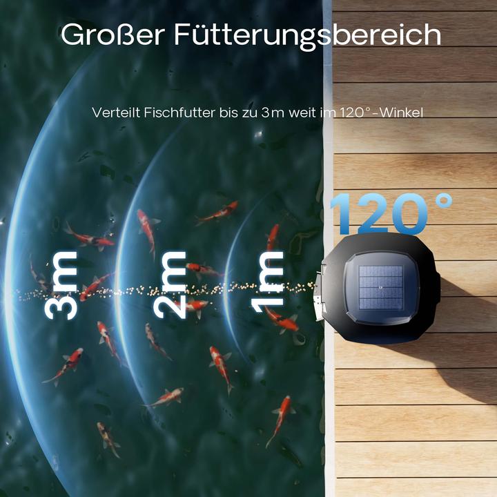 Actual product image SunSun CFF-212 Automatic Fish Feeder 12l Solar Powered Device Garden Koi Ponds (Automatic feeder Digital)