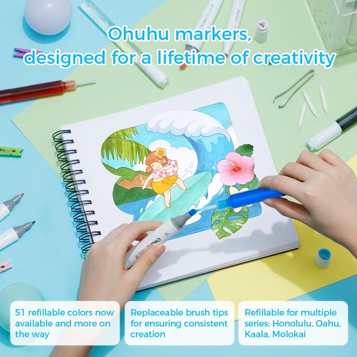 Produktbild Ohuhu Honolulu Kunstmarker (Mehrfarbig, 48 x)