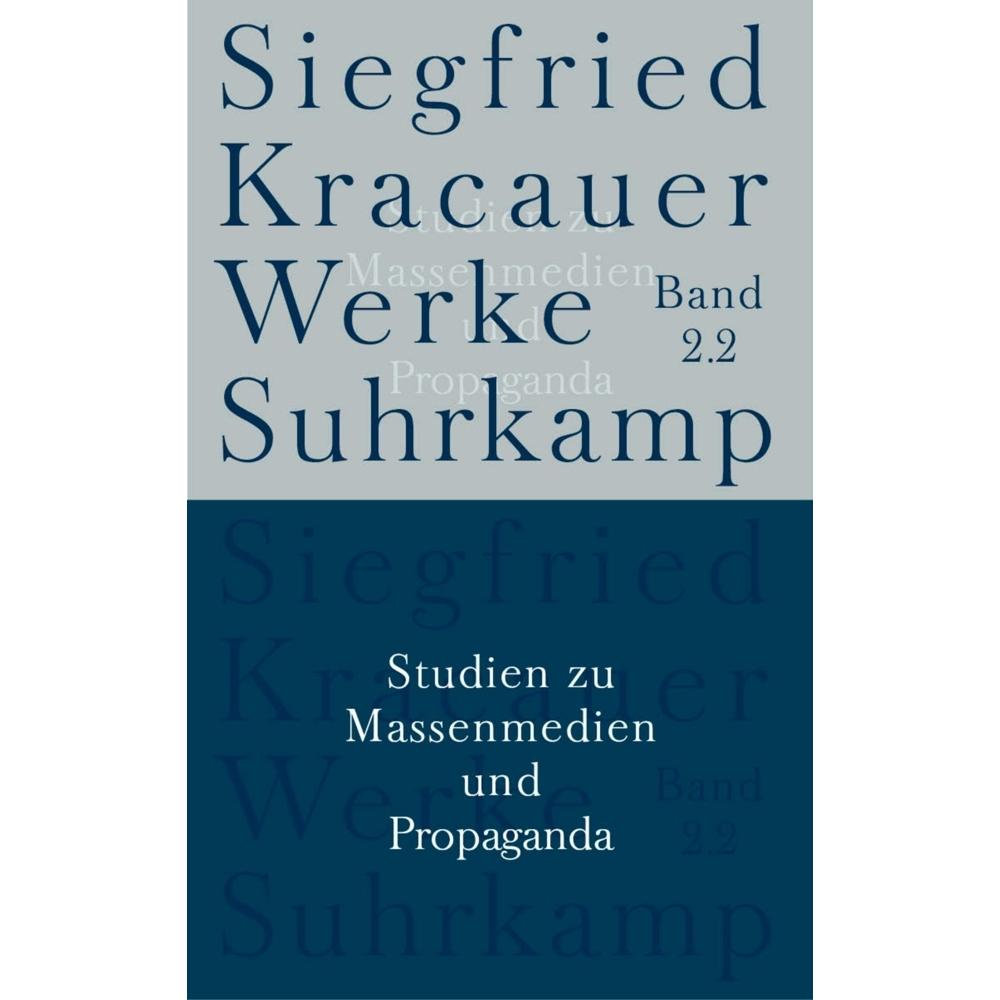 Kracauer,S.:Werke,Kt.2/2 Massenmedien, Fachbücher von Christian Fleck, Bernd Stiegler