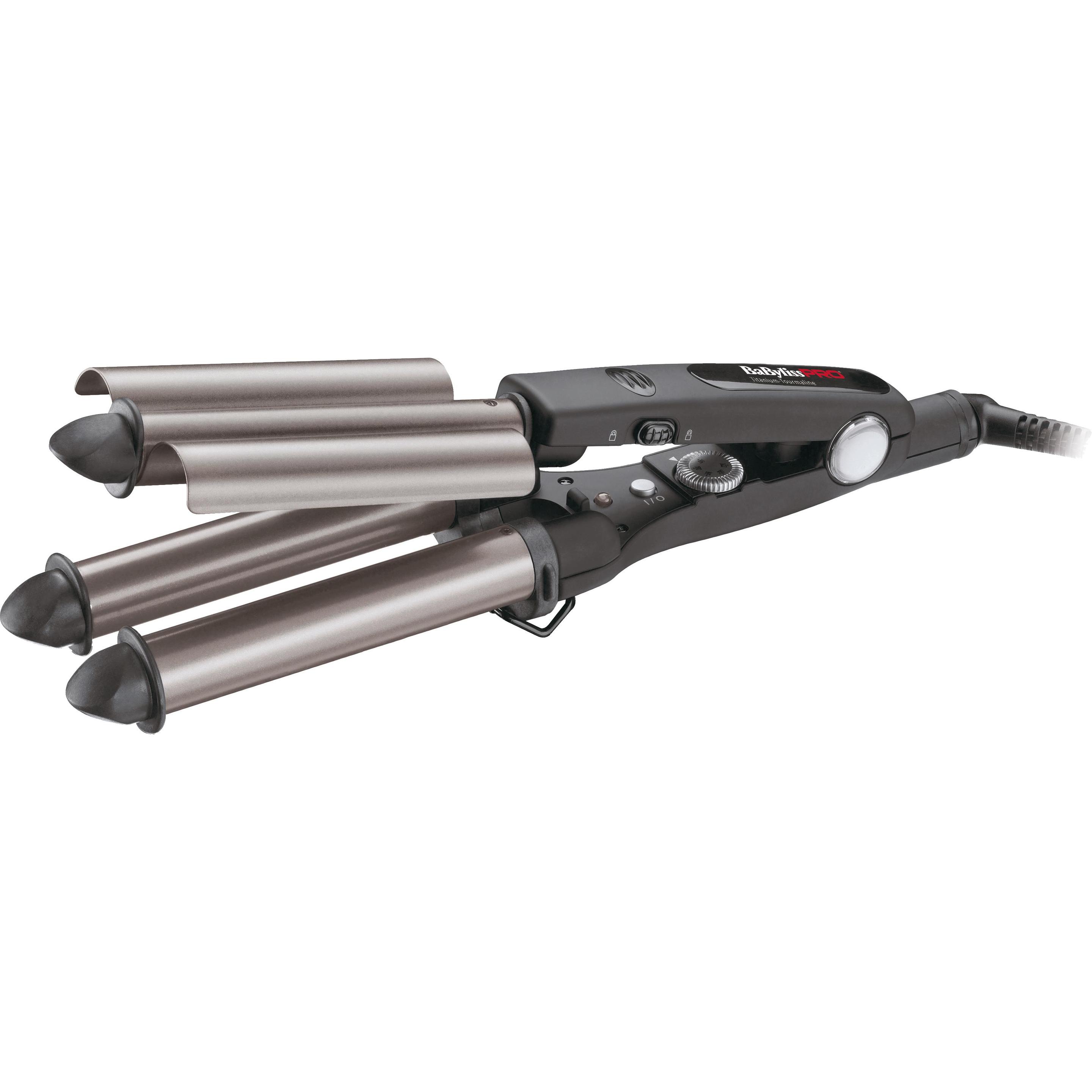 BaByliss Pro, Lockenstab, Titanium Turmalin Dreifaches Welleneinsen (22 mm, 19 mm)