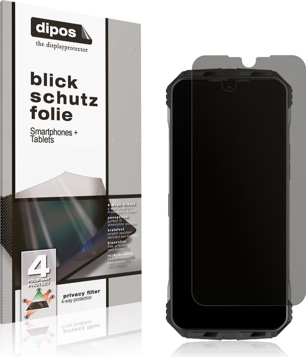 Dipos Pellicola Protettiva Privacy 4 Lati Per HOMTOM S8 - Vetro Temperato Anti-Sguardi, Made In Germany