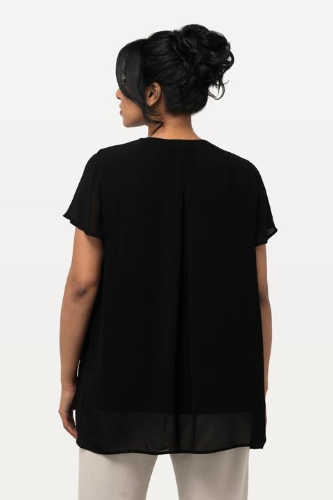 Produktbild Ulla Popken Bluse, Drapierung, A-Linie, Rundhals, Halbarm (50, 52)