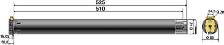 Actual product image somfy Roller shutter motor 7,5sqm 15Nm/17Umin. 1039499
