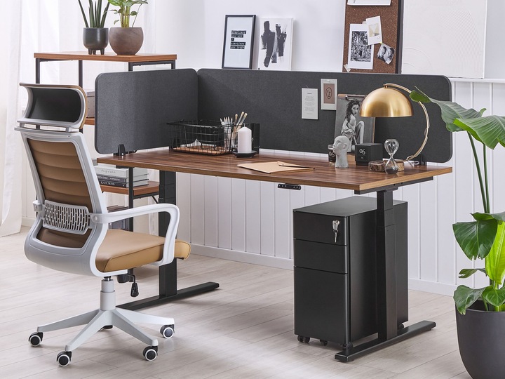 Immagine prodotto Beliani Divisorio per scrivania grigio scuro 80 x 40 cm WALLY (80 x 40 cm)