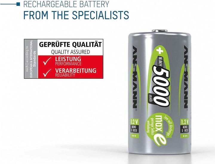 Produktbild Ansmann Mono D (2 Stk., D, 5000 mAh)