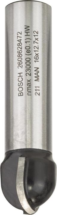 Produktbild Bosch Professional Zubehör Hohlkehlfräser, 12 mm, R1 8 mm, D 16 mm, L 12,7 mm, G 54 mm