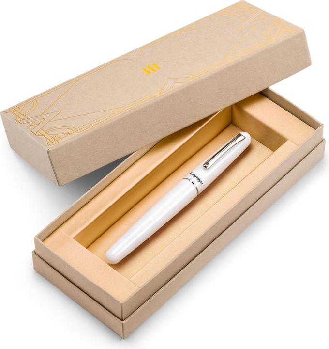 Actual product image Montegrappa ISEOR2AW MG FOUNTAIN PEN, ELMO 01, FROST, F-STEEL NIB (White)