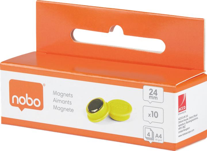 Actual product image Nobo Magnet round 24mm 1915295 yellow 10 pieces (10 x)