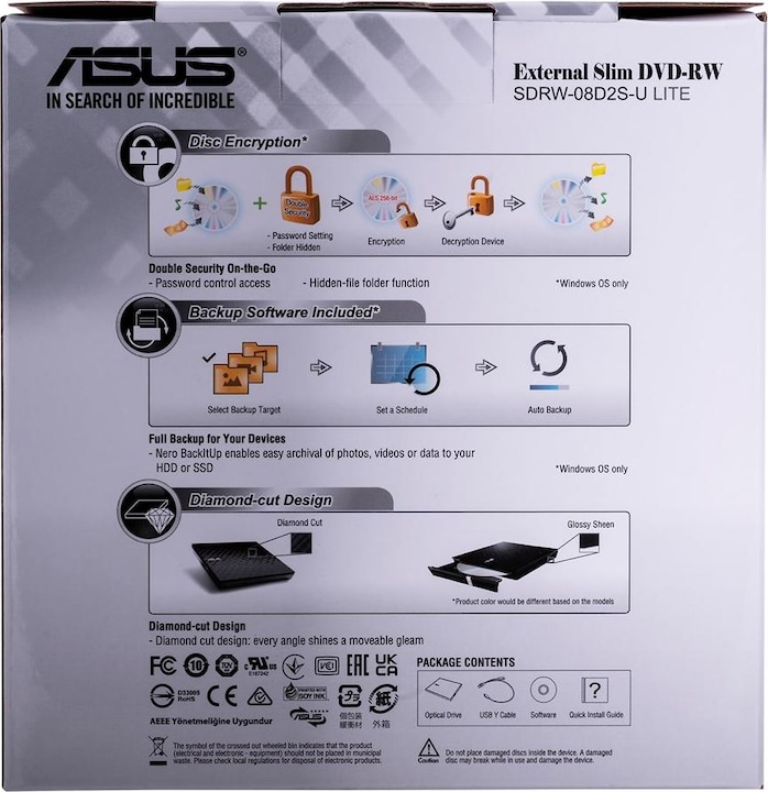 Productafbeelding ASUS SDRW-08D2S-U Lite (DVD-brander)