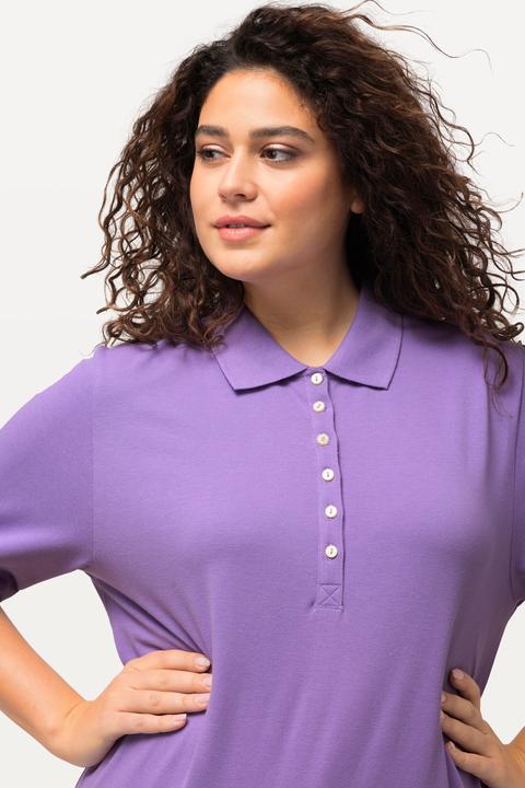 Produktbild Ulla Popken Poloshirt, Piqué, Polokragen, Samt-Knopfleiste, Halbarm (50, 52)