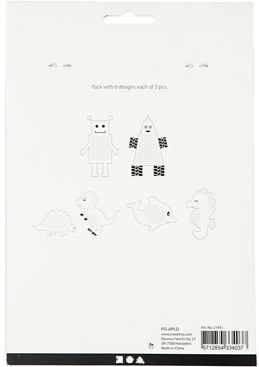 Produktbild Creativ Company Borduurfiguren Dieren en Robots, 18dlg.