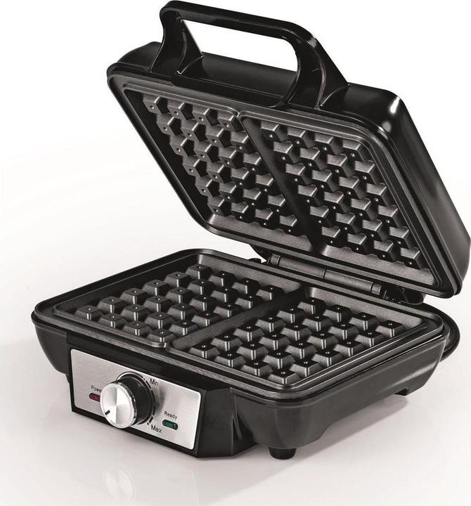 Actual product image Gourmetmaxx Waffeleisen Schwarz/Silber, Leistung: 1000 W, Anzahl pro