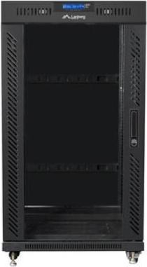Produktbild Lanberg BODENSTEHENDER RACK-SCHRANK 19 22HE 600X600 SCHWARZ LCD GLASTÜR (FLAT PACK) V2 (22 HE, 19 Zoll Rack)