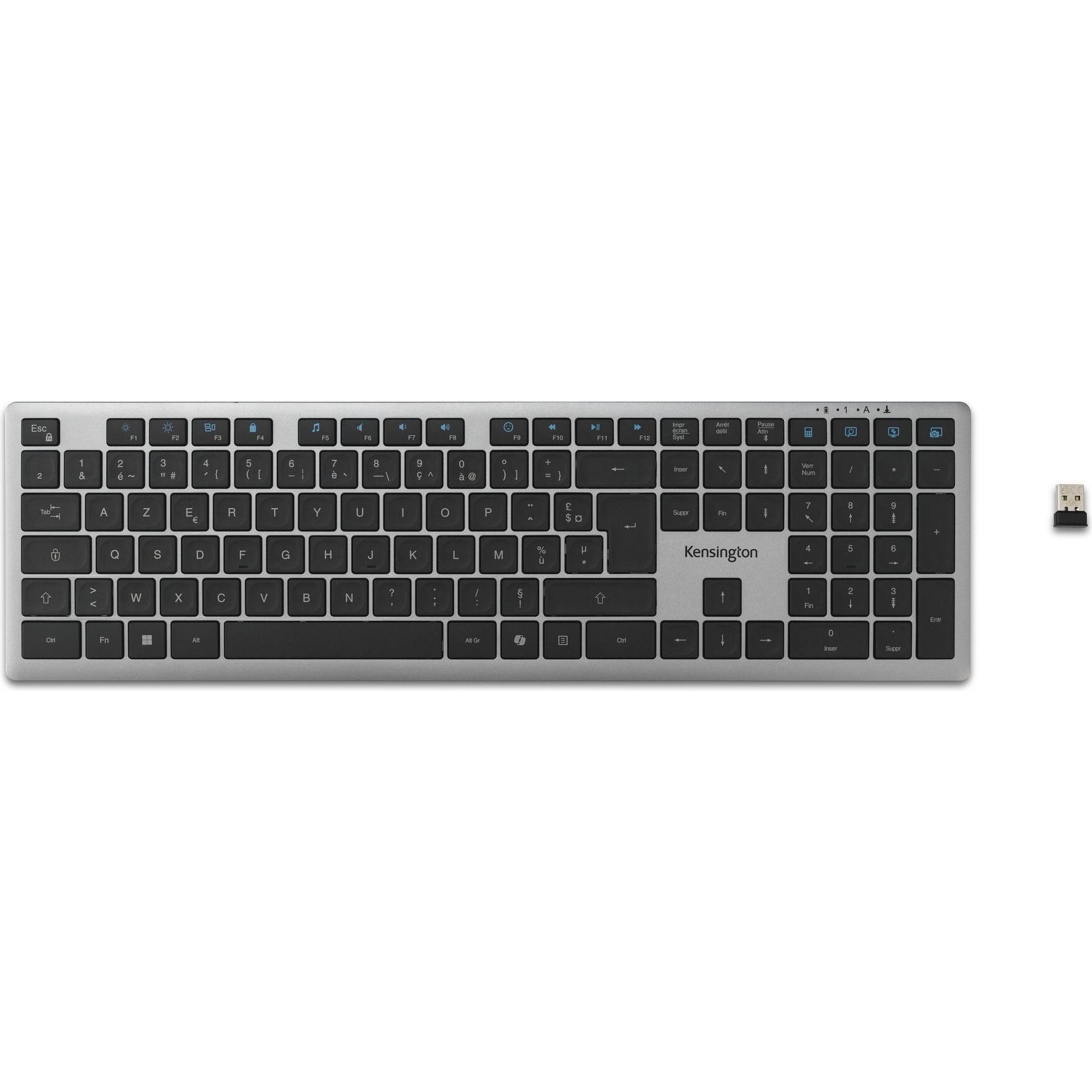 Kensington KB535 EQ Rechargeable Keyboard FR (FR, Senza fili), Tastiera, Grigio