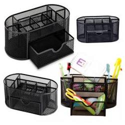 Lean Toys, Accessori per scrivania, Bürobedarf Organizer Behälter Metall Schwarz