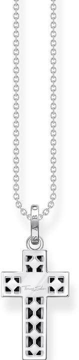 Produktbild Thomas Sabo Kette Kreuz schwarze Steine silber (925er Silber, 40 - 45 cm)